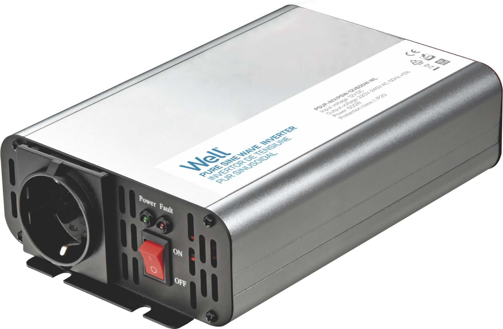 Invertor de tensiune 12V 220V, 600W Well unda sinusoidala pura PSUP-INV/PSW-12V600W-WL